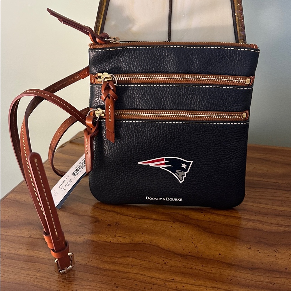 Dooney & Bourke New England Patriots Triple Zip Crossbody Bag NFL Football Purse
